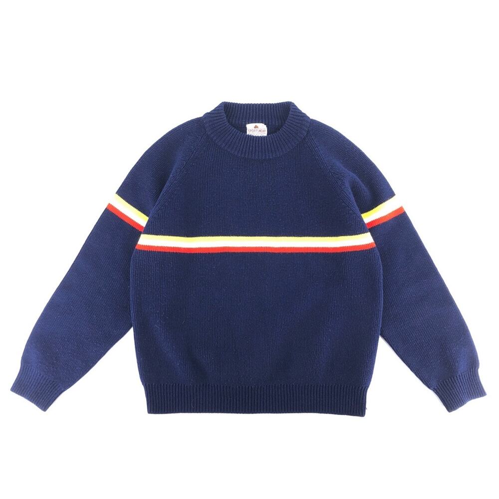 60s mock neck chest stripe sweater 1960s vintage
